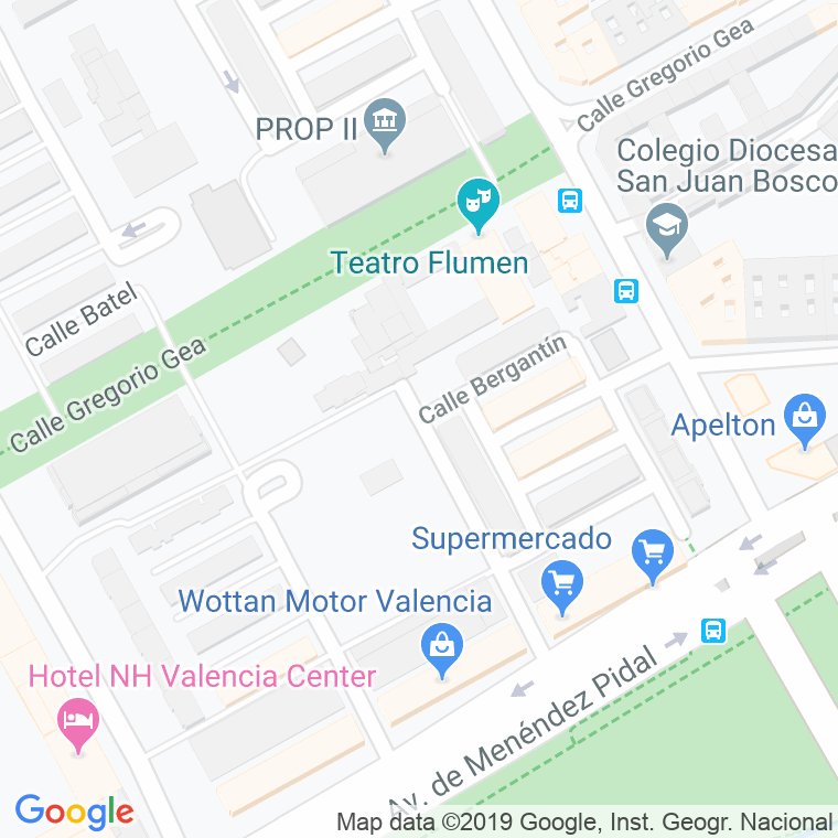 Código Postal calle Bergantin en Valencia