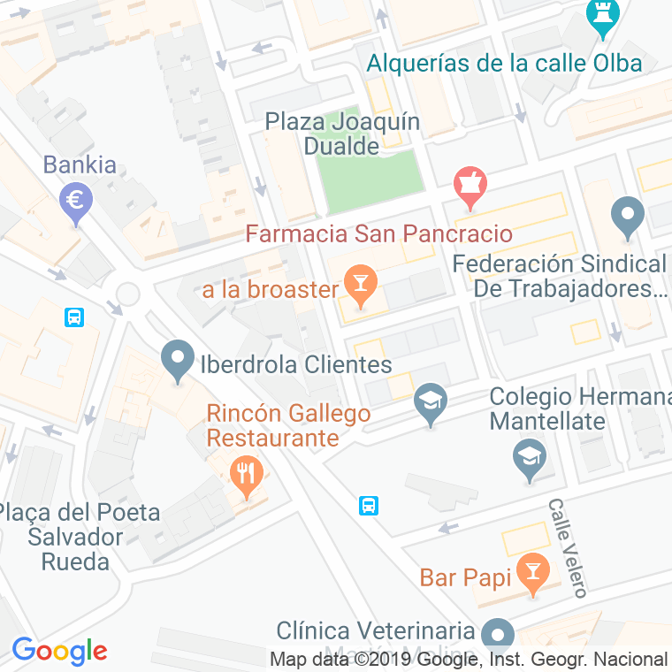 Código Postal calle Fidalgo en Valencia