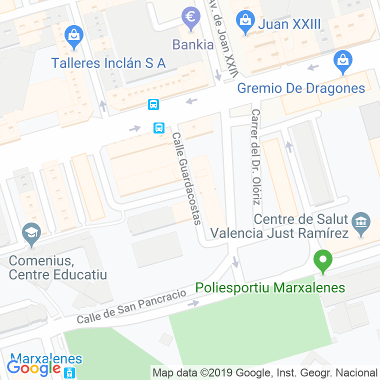 Código Postal calle Guardacostas en Valencia