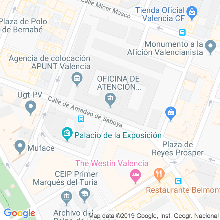 Código Postal calle Almacen Ayuntamiento en Valencia