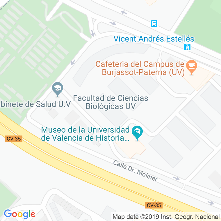 Código Postal calle Facultad De Ciencias en Valencia