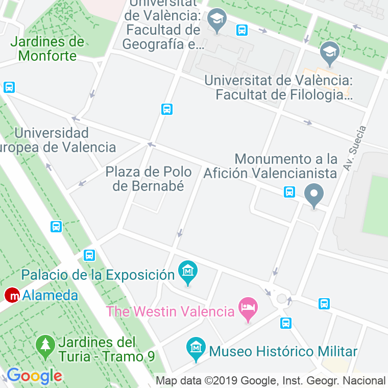 Código Postal calle Naturalista Arevalo Baca en Valencia