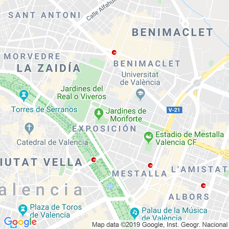 Código Postal calle Ramon Gomez Ferrer en Valencia