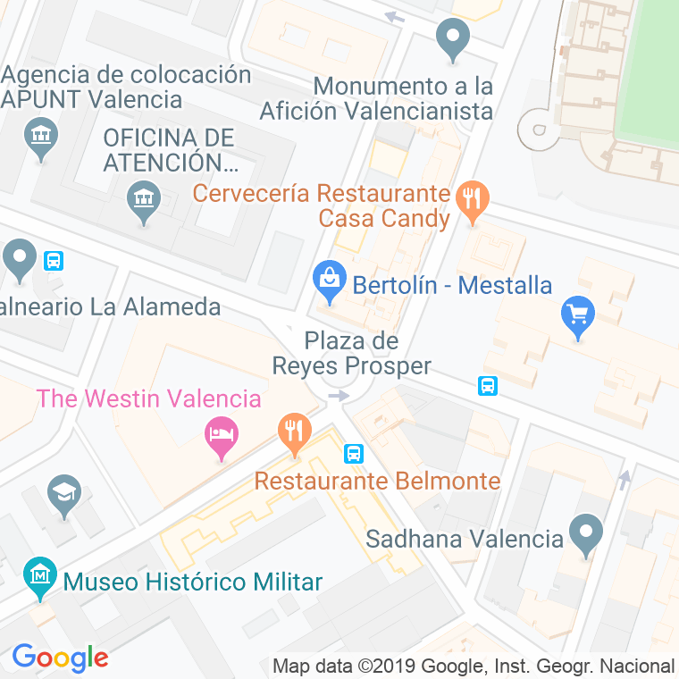 Código Postal calle Reyes Prosper, plaza en Valencia