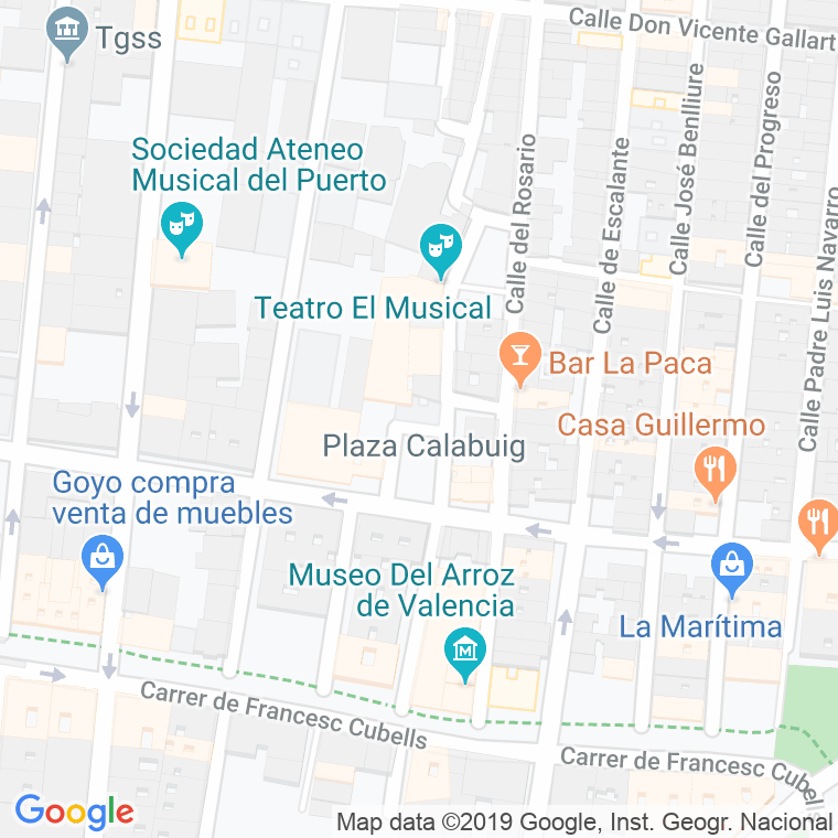 Código Postal calle Aduana, La, plaza en Valencia