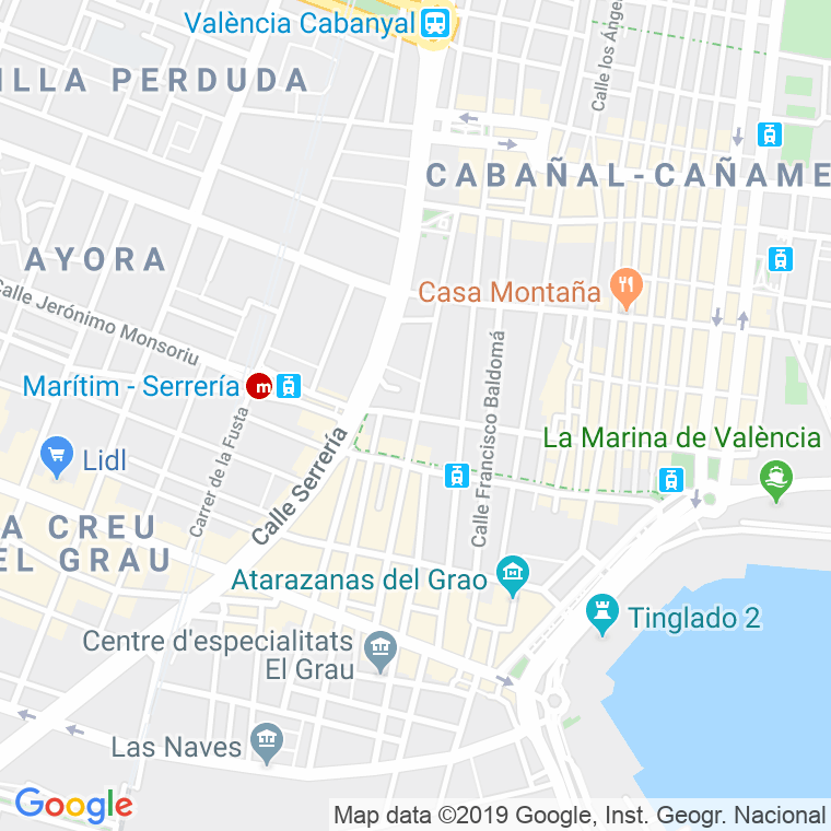 Código Postal calle Arquitecto Alfaro en Valencia