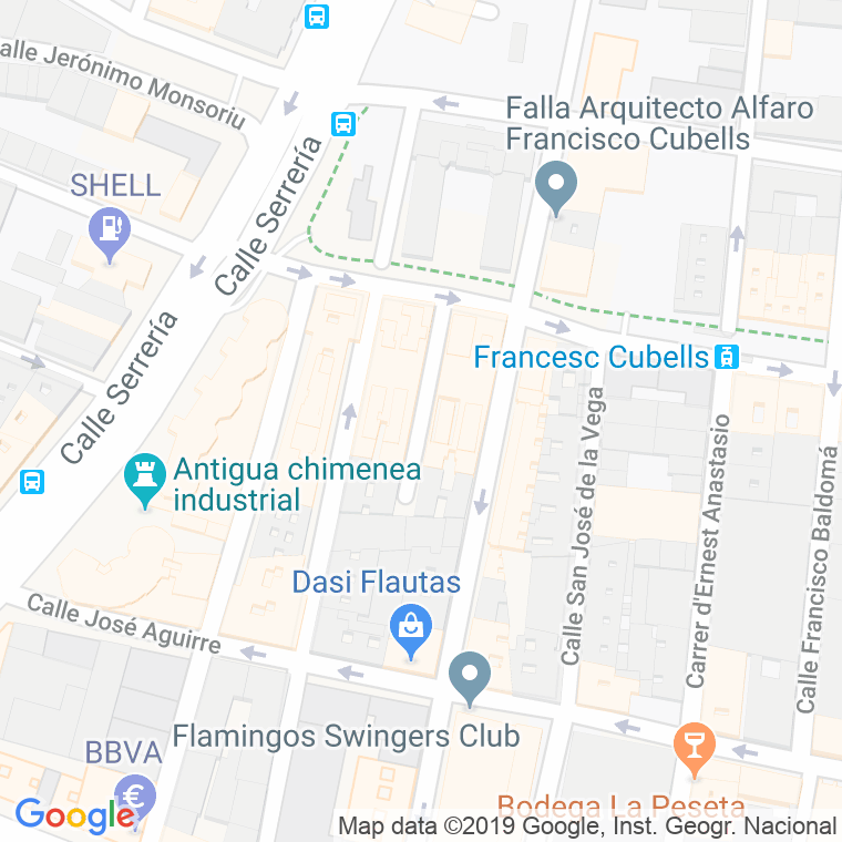 Código Postal calle Barrio San Cristobal en Valencia