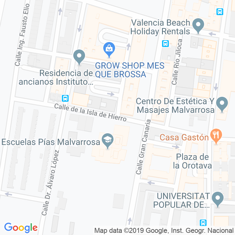 Código Postal calle Isla De Hierro en Valencia