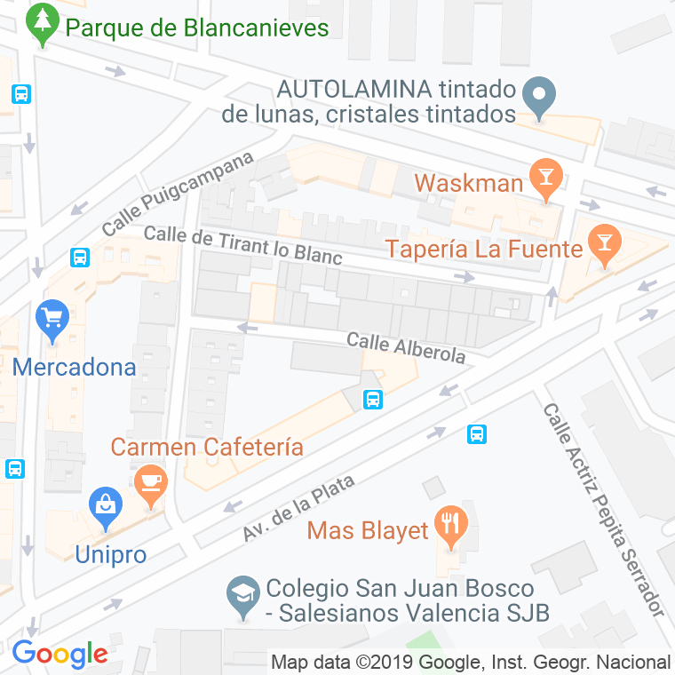 Código Postal calle Alberola en Valencia