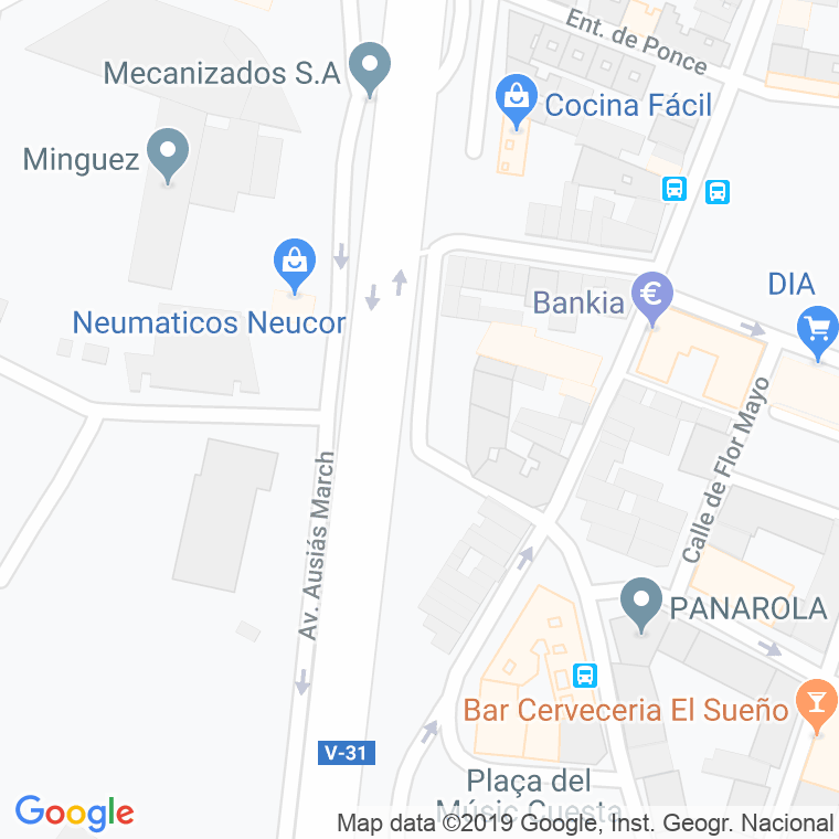 Código Postal calle Joc De Pilota en Valencia