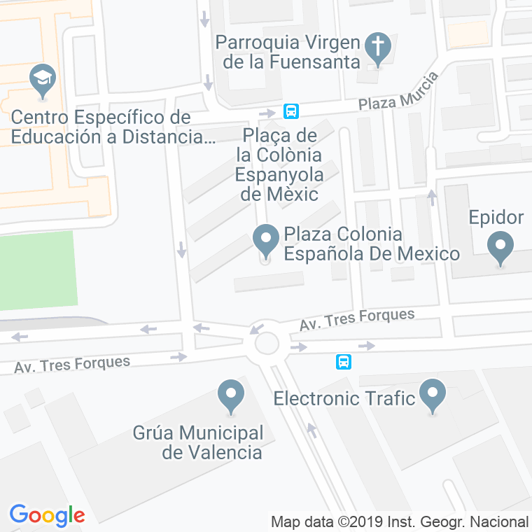 Código Postal calle Colonia Española De Mejico, plaza en Valencia