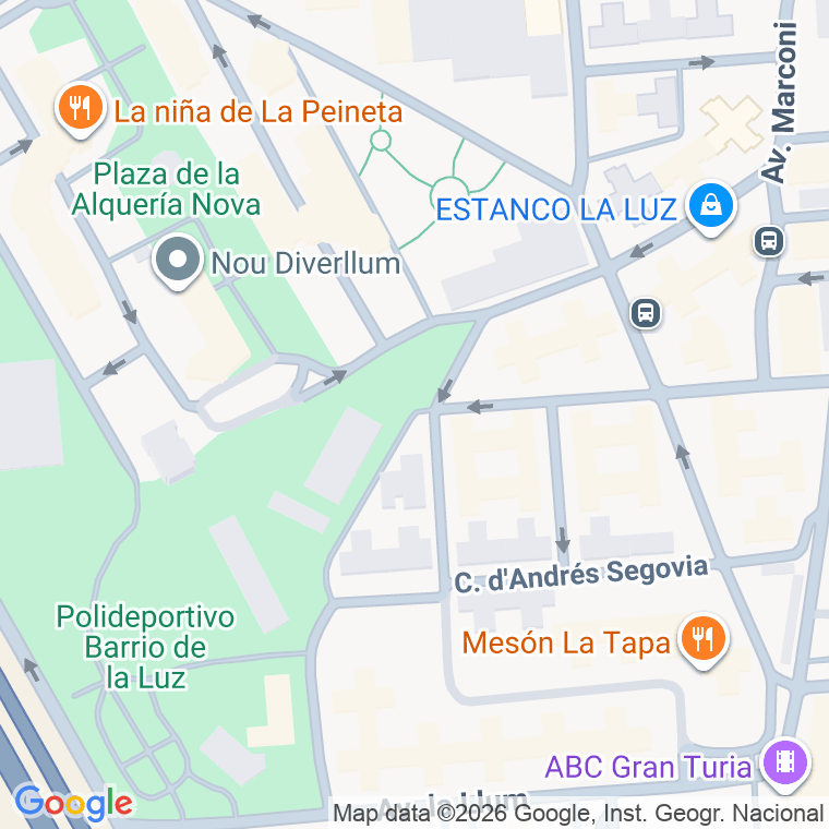Código postal de Cuevas del Dragut (barrio la Luz) en Valencia
