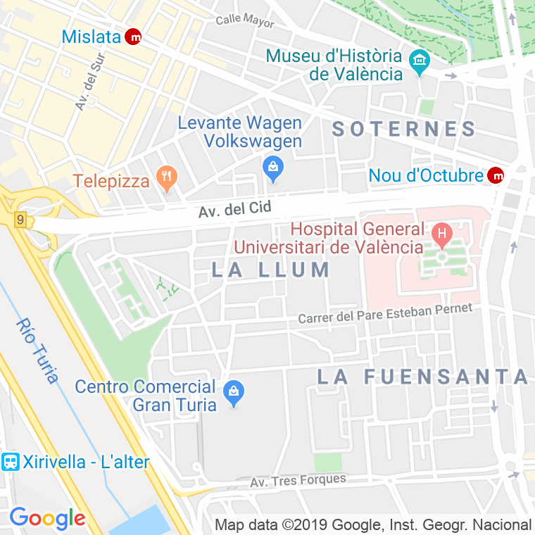 Código Postal calle Llum, La en Valencia