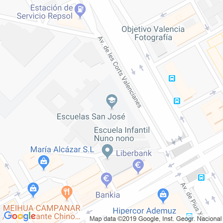 Código Postal calle Escuelas Profesionales De San Jose en Valencia