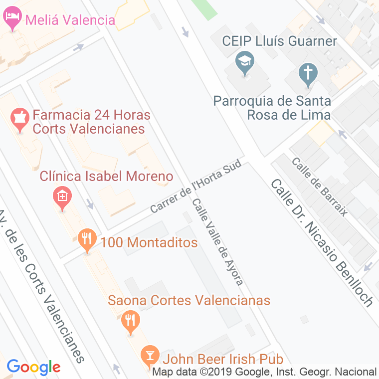 Código Postal calle Horta Sud L' en Valencia