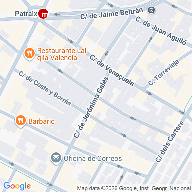 Código postal de Agustina de Aragon en Valencia