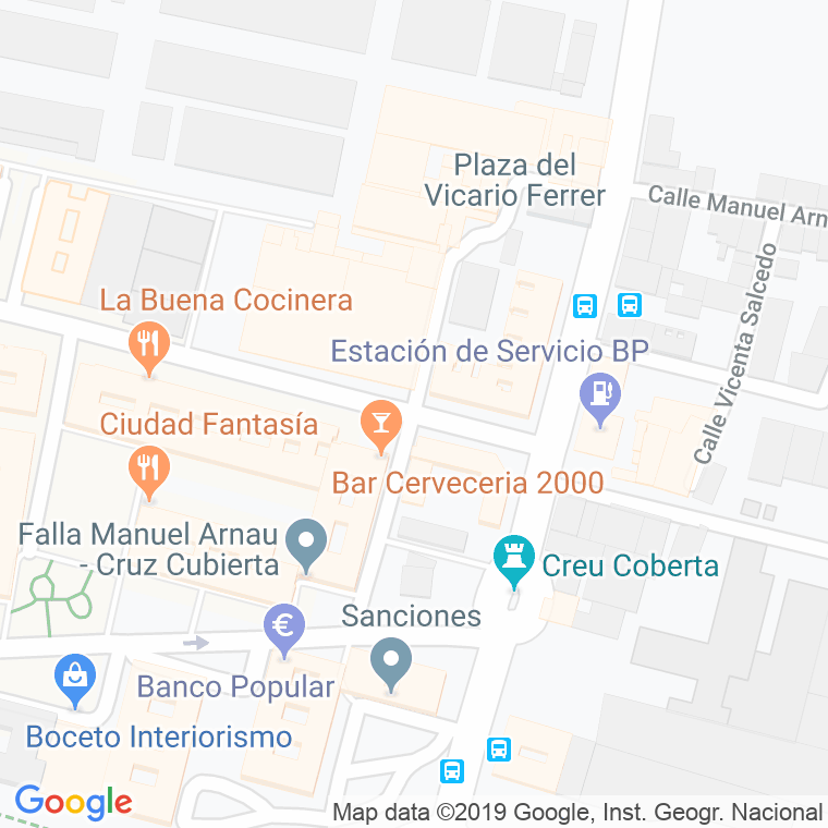 Código Postal calle Capitular Gandia en Valencia