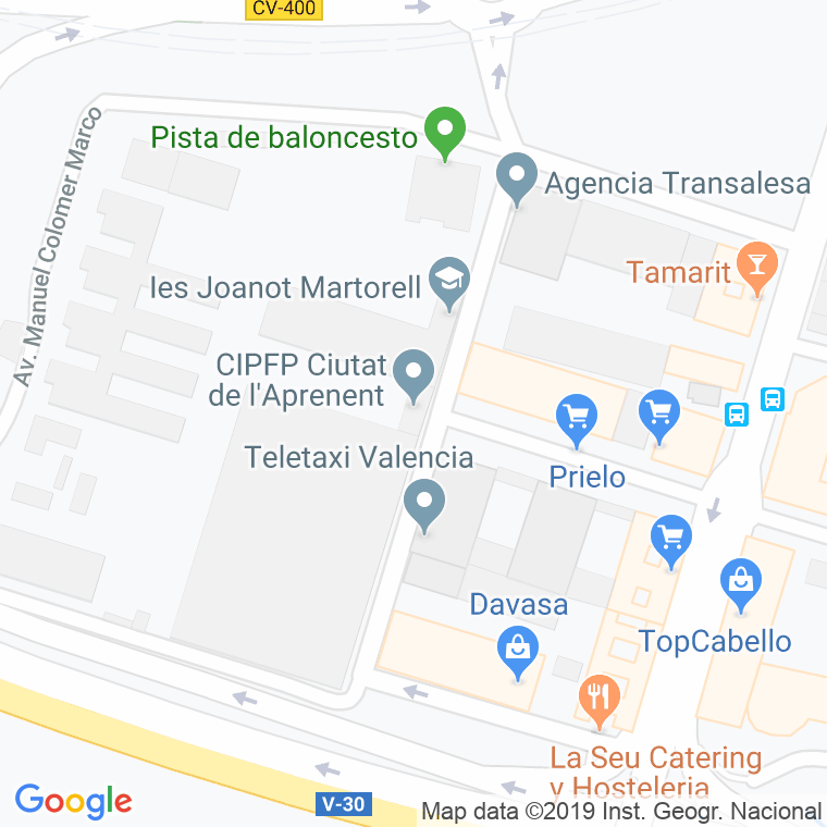 Código Postal calle Ciudad Del Aprendiz en Valencia