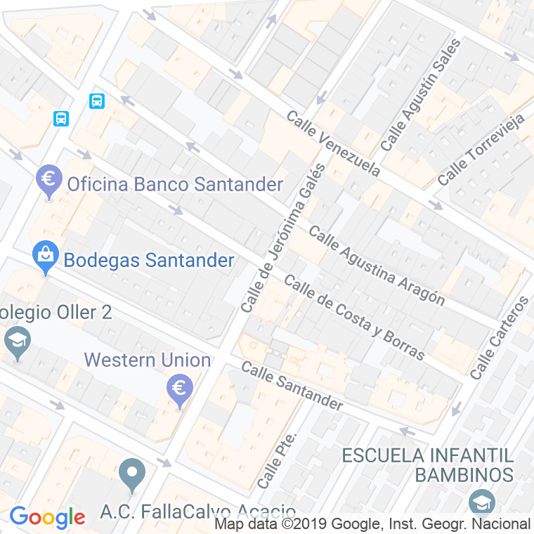 Código Postal calle Costa Y Borras en Valencia
