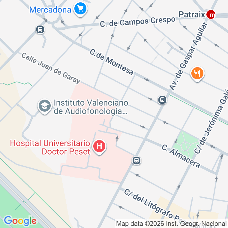 Código postal de Medico y Escritor Gaspar Torrella en Valencia