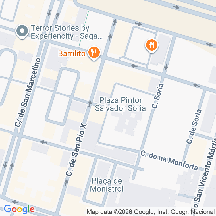Código postal de Pintor Salvador Soria, Plaza en Valencia