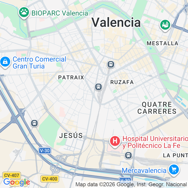 Código postal de San Vicente Martir   (impares del 263 al Final)  (pares del 266 al Final) en Valencia