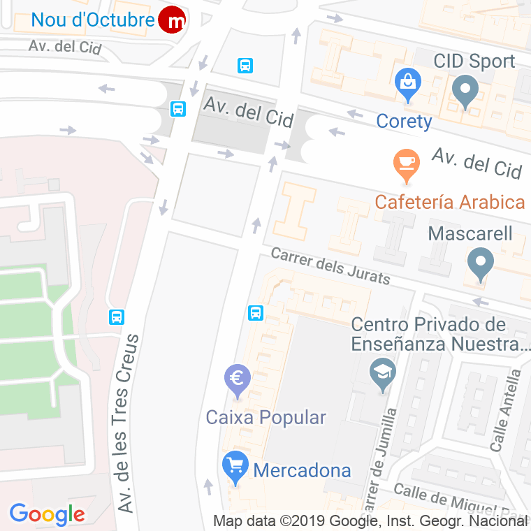 Código Postal calle Angel Del Alcazar en Valencia
