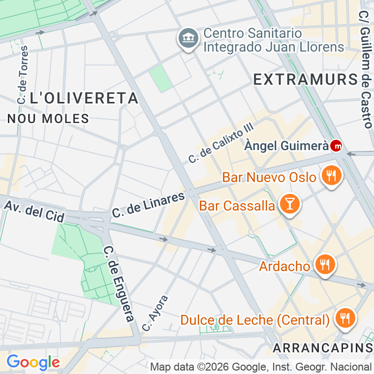 Código postal de Perez Galdos, Avenida (impares del 25 al Final) en Valencia