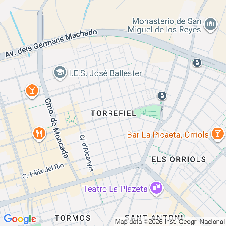 Código postal de Barrio Torrefiel en Valencia