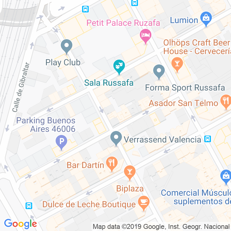 Código Postal calle Campaneta, senda en Valencia