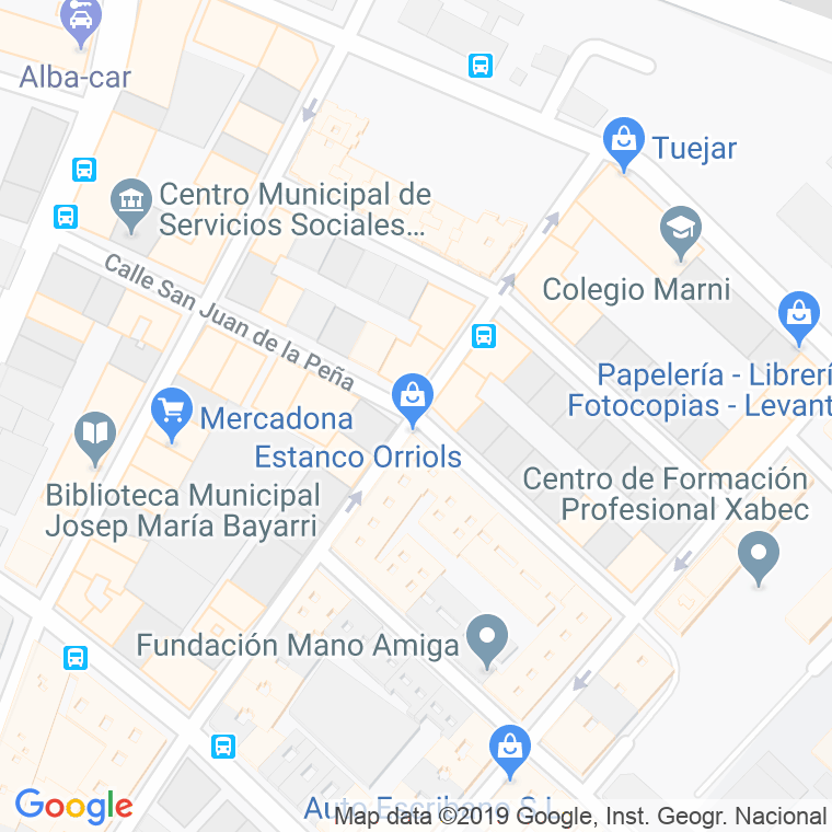 Código Postal calle San Juan De La Peña en Valencia