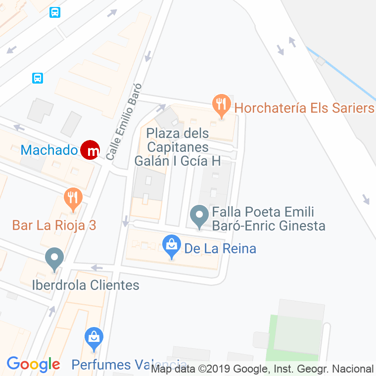 Código Postal calle Capitanes Galan Y Garcia Hernandez, De Los, plaza en Valencia
