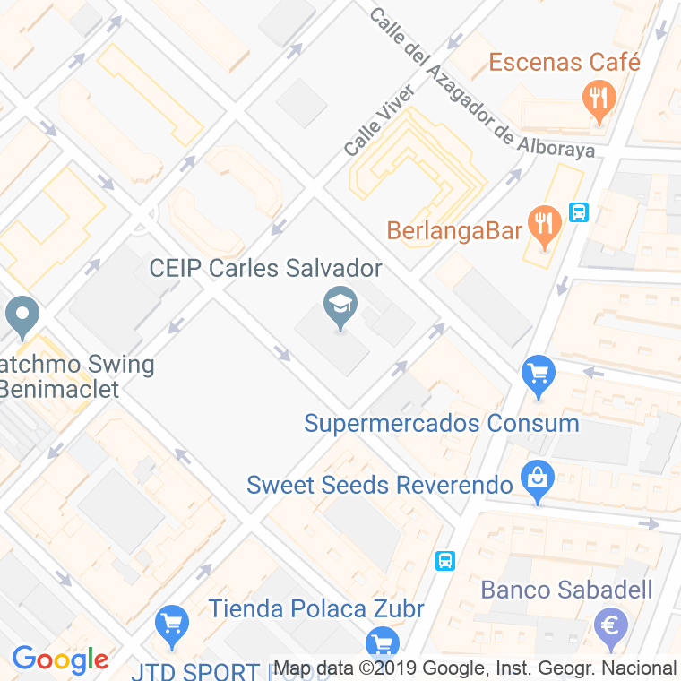 Código Postal calle Carles Salvador en Valencia