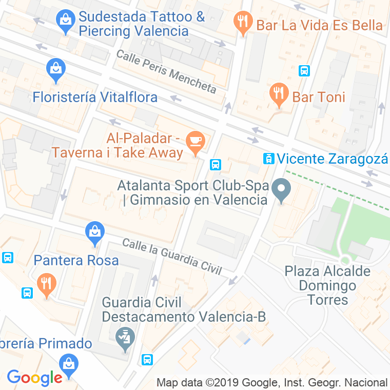 Código Postal calle Jaime Esteve Cubells en Valencia
