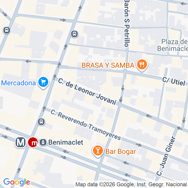 Código postal de Leonor Jovani en Valencia