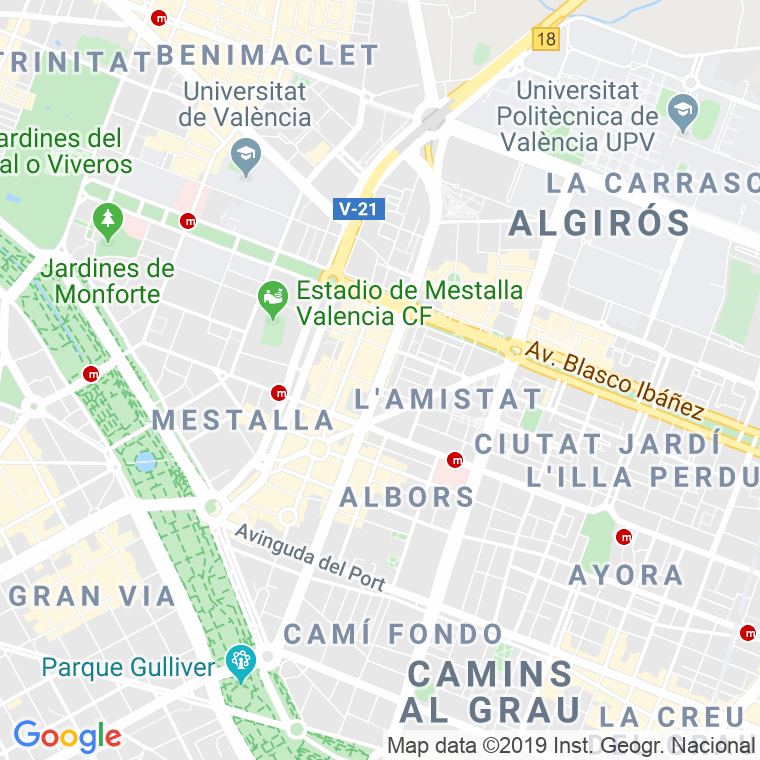 Código Postal calle Carrasca, senda (Impares Del 9 Al 9) en Valencia