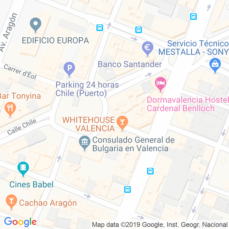 Código Postal calle Eolo en Valencia