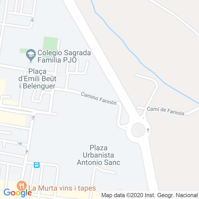 Código Postal calle Farinos, camino (Impares Del 35 Al Final)  (Pares Del 42 Al Final) en Valencia