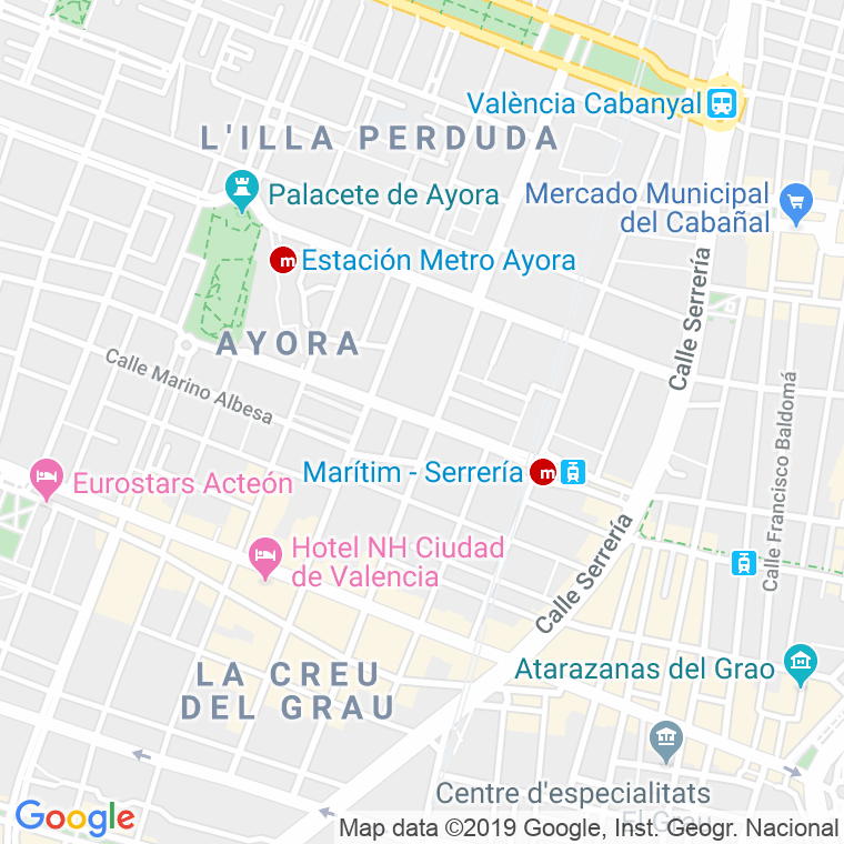 Código Postal calle Jeronimo Monsoriu en Valencia