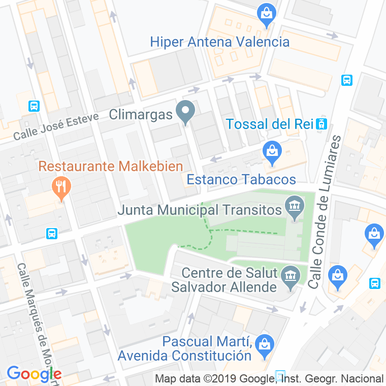 Código Postal calle Contell, De, casas en Valencia