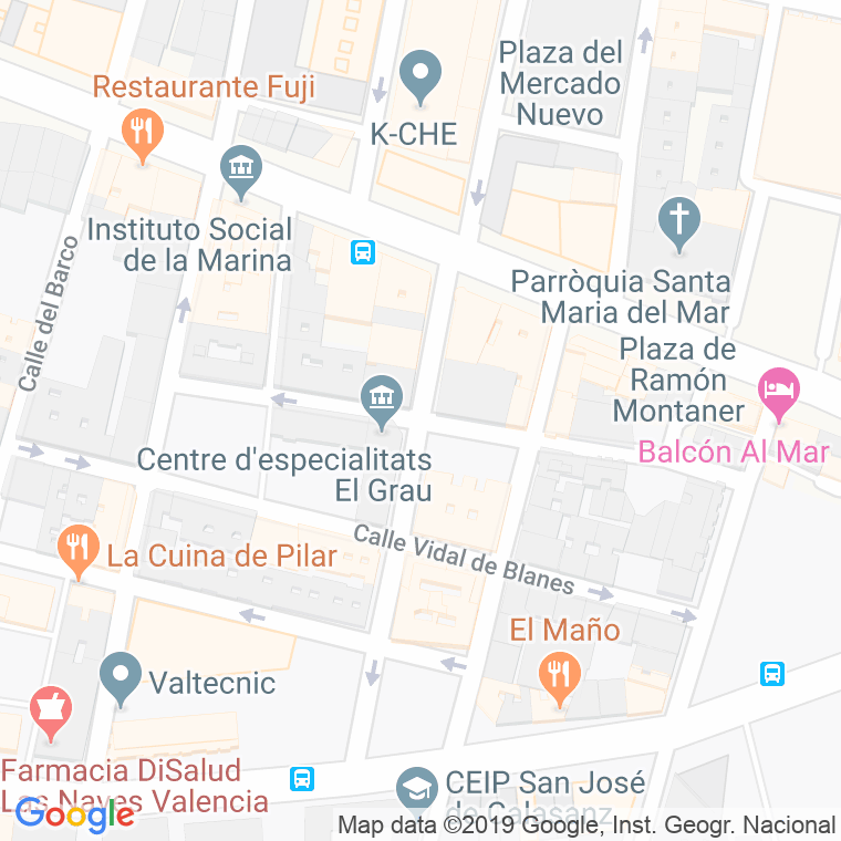 Código Postal calle Juan Bautista Llovera en Valencia