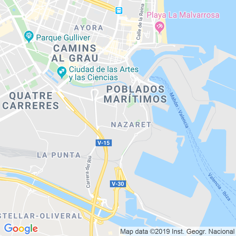 Código Postal calle Puerto, avenida (Pares Del 260 Al Final) en Valencia