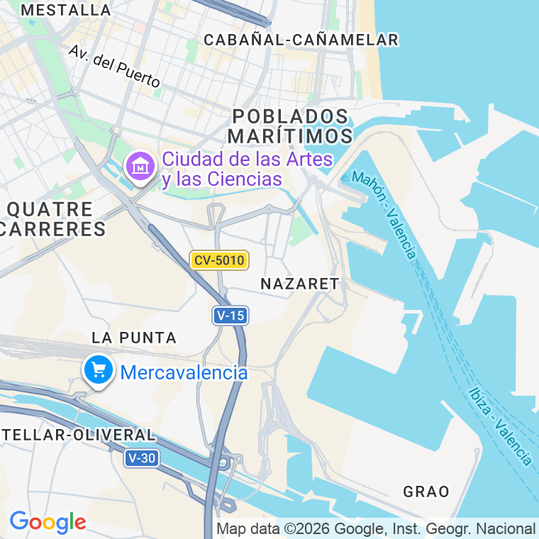 Código postal de Transversal de Poniente en Valencia