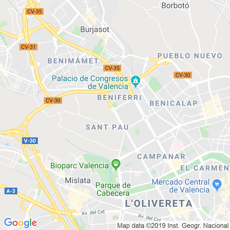 Código Postal de Benimamet en Valencia