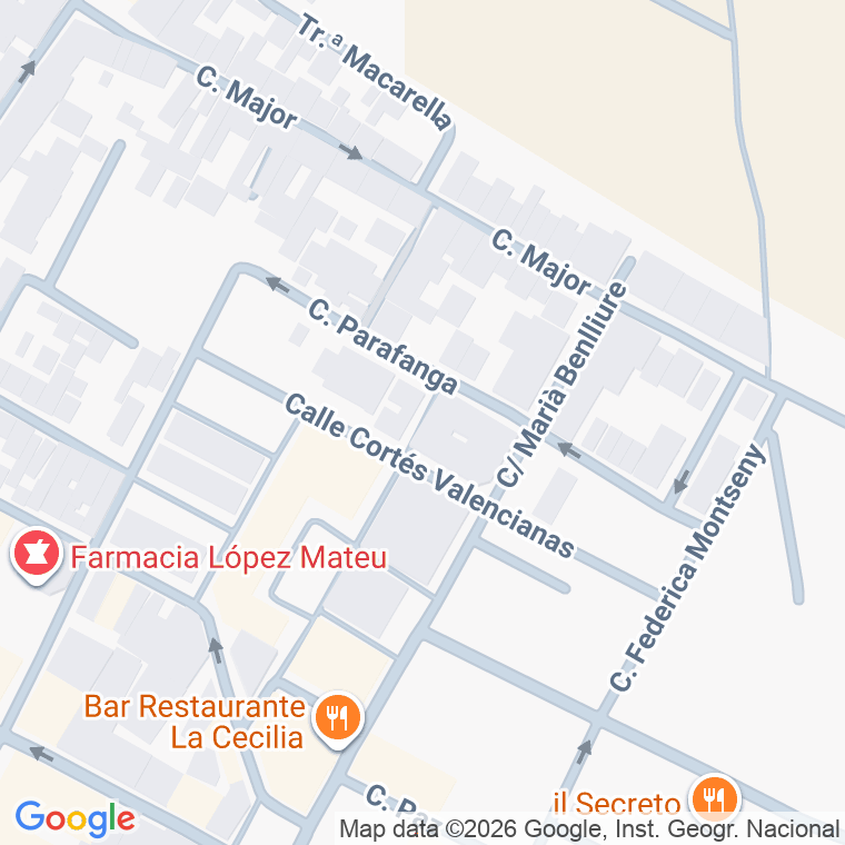 Código postal de Carre Travessia Parafanga en Bonrepòs I Mirambell