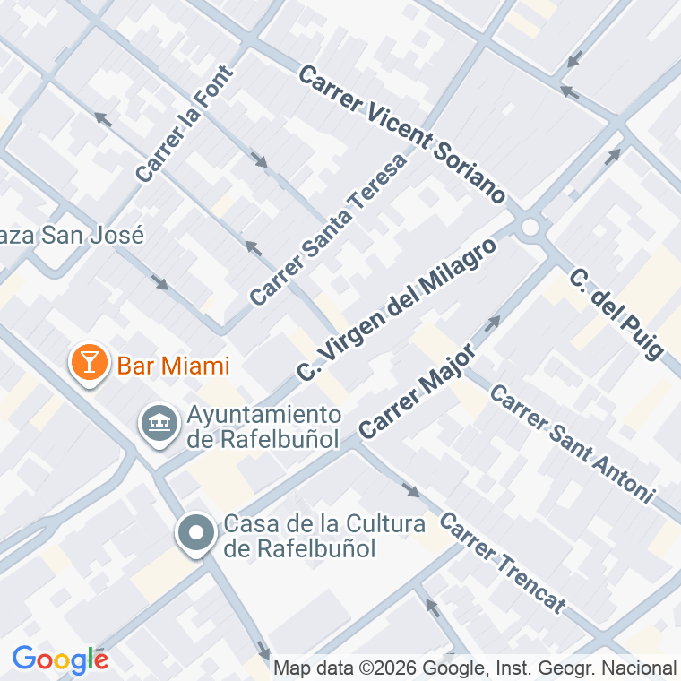 Código postal de Calle Mare de Deu del Miracle en Rafelbunyol