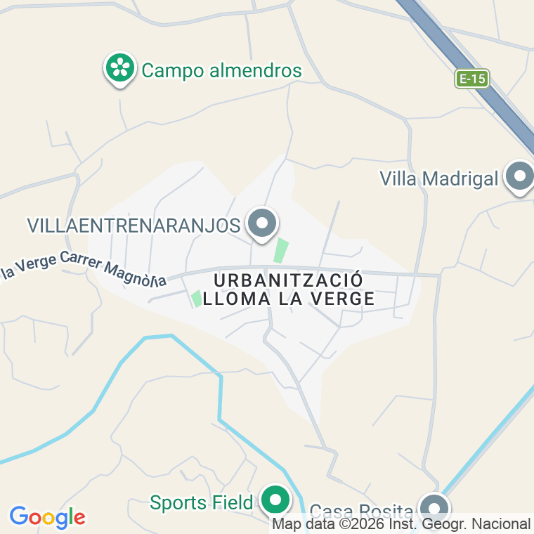 Código postal de Urbat Lloma la Verge, Bedoll en Lloma de la Verge
