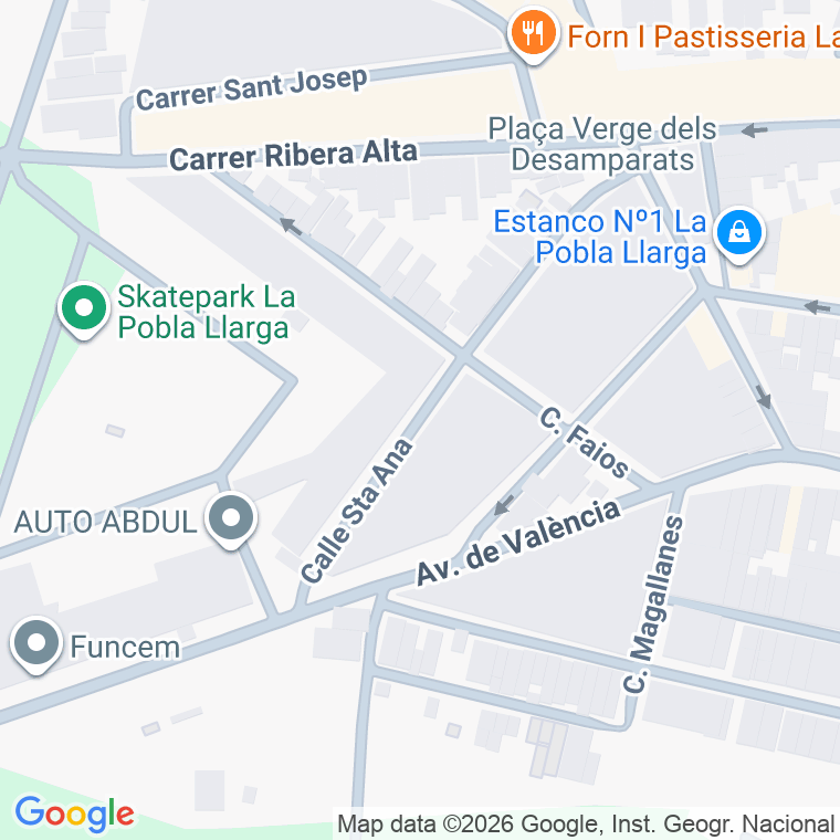 Código postal de Calle Santa Ana en Pobla Llarga (la)