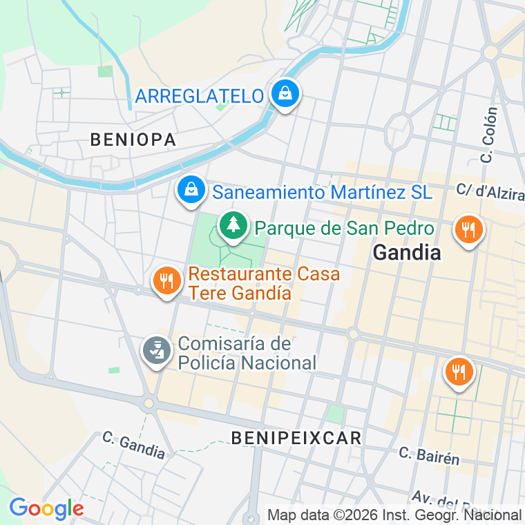 Código postal de Sant Pere   (impares del 89 al Final)  (pares del 82 al Final) en Gandía
