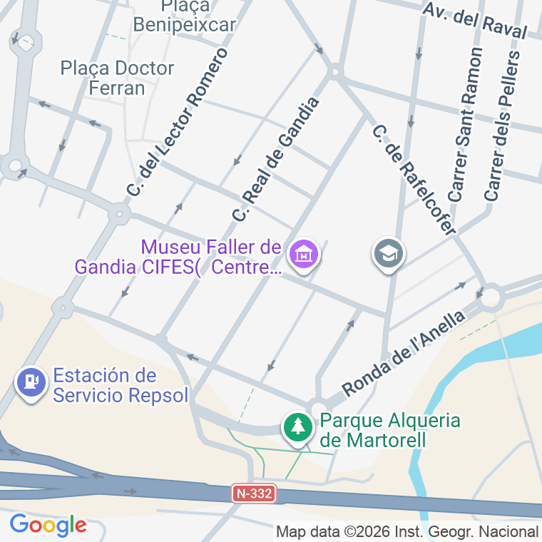 Código postal de Carre Sant Marti de Porres en Gandia